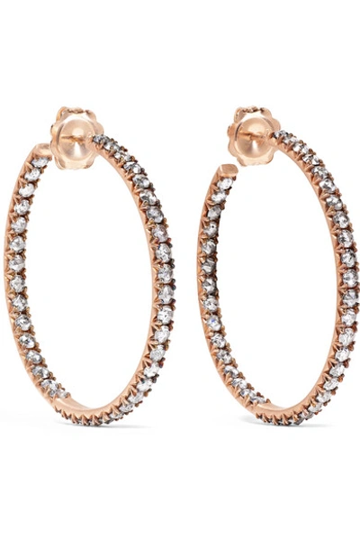 Shop Sylva & Cie 14-karat Rose Gold Diamond Hoop Earrings