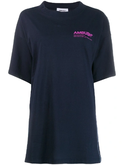 Shop Ambush Oversized Logo Print T-shirt - Blue
