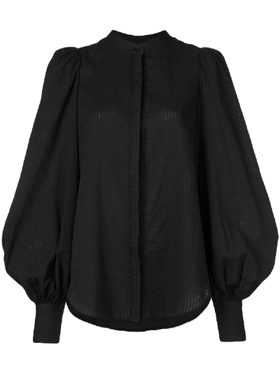 Shop Acler Puff Sleeve Shirt - Black