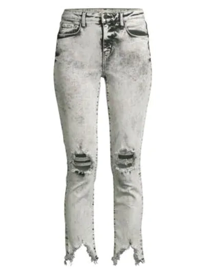 Shop L Agence High Line High-rise Distressed Skinny Jeans In Moonstone
