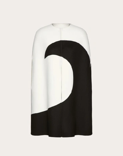 Shop Valentino Compact Drap Inlay Cape In Ivory