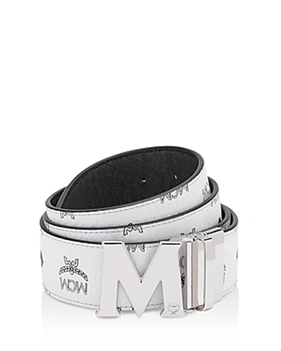 Shop Mcm Claus Reversible Belt In White