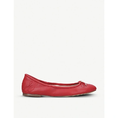 Shop Sam Edelman Felicia Leather Ballet Flats In Red