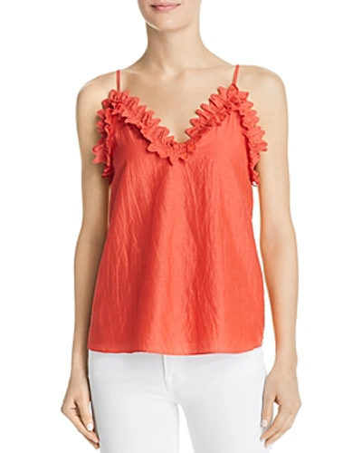 Shop Rebecca Taylor Petal-embroidered Cami In Cherry
