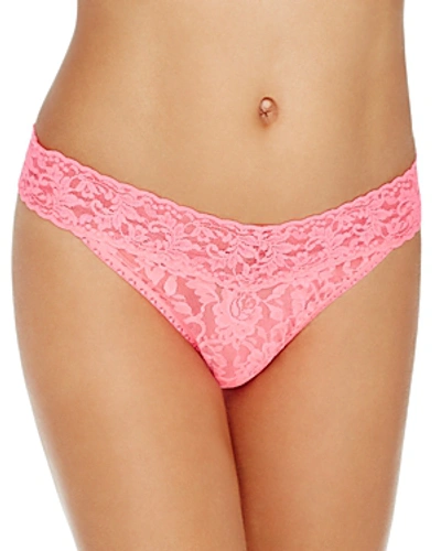 Shop Hanky Panky Original-rise Thong In Sizzle Pink