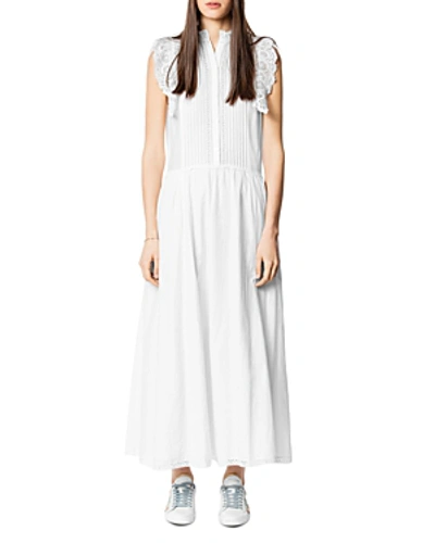Shop Zadig & Voltaire Romane Lace-trimmed Maxi Dress In White