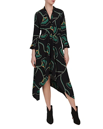 Ba&sh Lalie Ruffled Gingko Print Dress In Noir | ModeSens