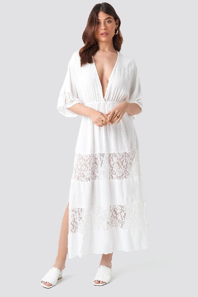 Shop Trendyol Tulum Lace Maxi Dress - White In Ecru