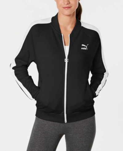 Shop Puma Classic T7 Relaxed Track Jacket In Cotton Black