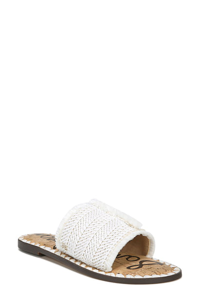 glenda raffia slide sandal