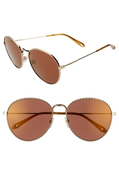 Shop Givenchy 60mm Round Metal Sunglasses In Gold/ Havana