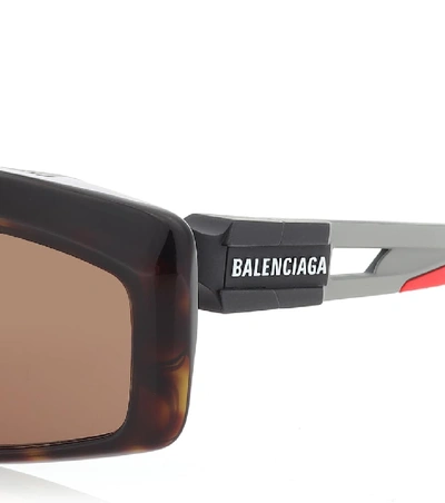 Shop Balenciaga Hybrid Rectangle Sunglasses In Brown
