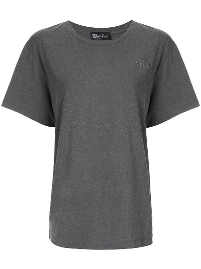 Shop We11 Done Embroidered Logo T-shirt In Grey