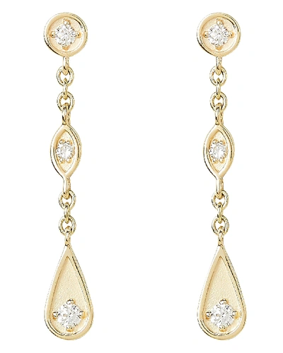 Shop Sydney Evan Marquis Diamond Earrings In Gold