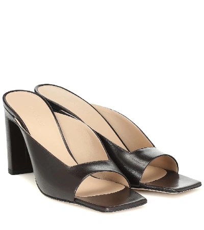 Shop Wandler Isa Leather Sandals In Black