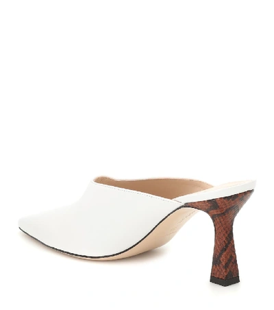 Shop Wandler Lotte Leather Mules In White