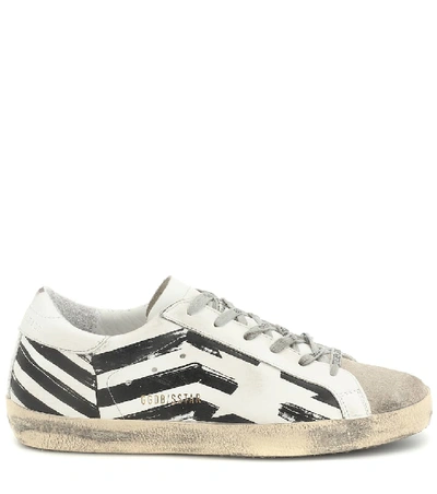 Shop Golden Goose Superstar Leather Sneakers In White