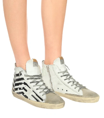 Shop Golden Goose Francy High-top Leather Sneakers In White