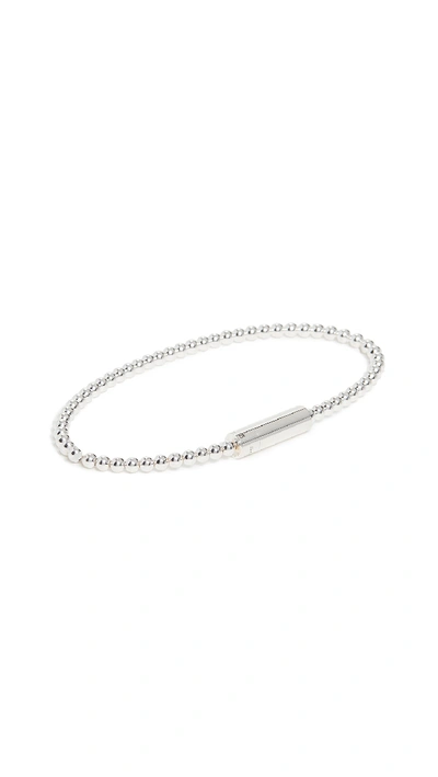 Shop Le Gramme 11 Grammes Polished Beads Bracelet In Silver