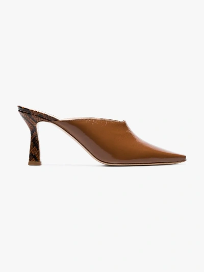 Shop Wandler Brown Lotte 75 Leather Mules