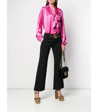 Shop Gucci Hot Pink Pussybow Blouse
