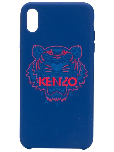 Shop Kenzo Logo Print Iphone Xs Max Case  In 76  Navy Blue