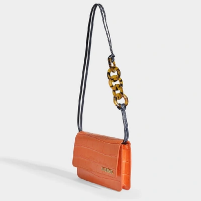 Jacquemus Le Sac Riviera Croc Embossed Leather Bag In Orange | ModeSens
