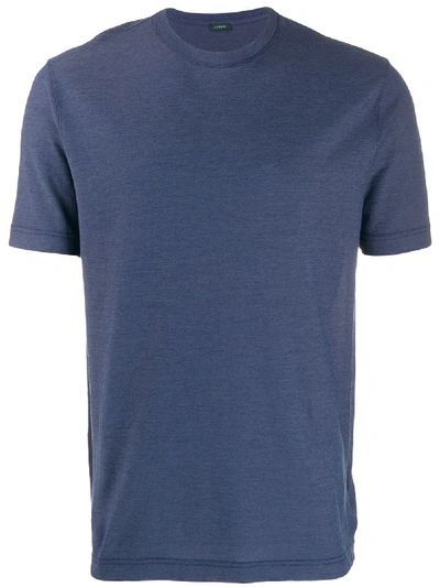 Shop Zanone Crew Neck T-shirt In Blue