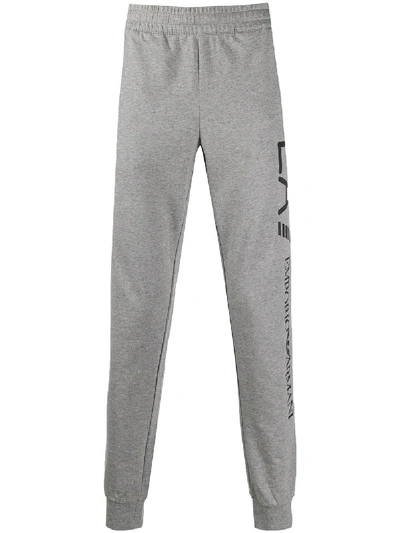 Shop Ea7 Tapered Logo Jogging Trousers In Grey