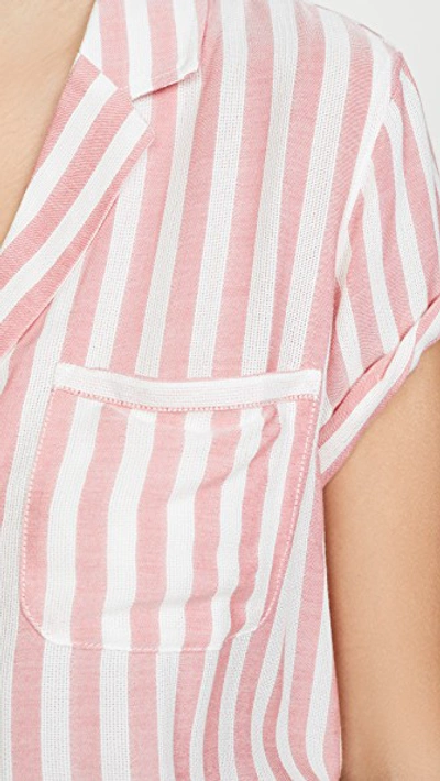 Shop Paige Colwyn Shirt In Watermelon/cove Stripe