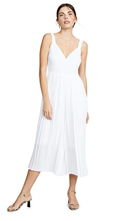 Shop Vince Pleated Jumpsuit In Optic White
