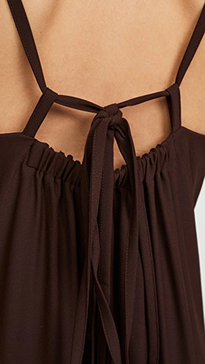 Shop Vince Strappy Tank Dress In Black Walnut