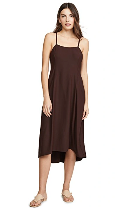 Shop Vince Strappy Tank Dress In Black Walnut