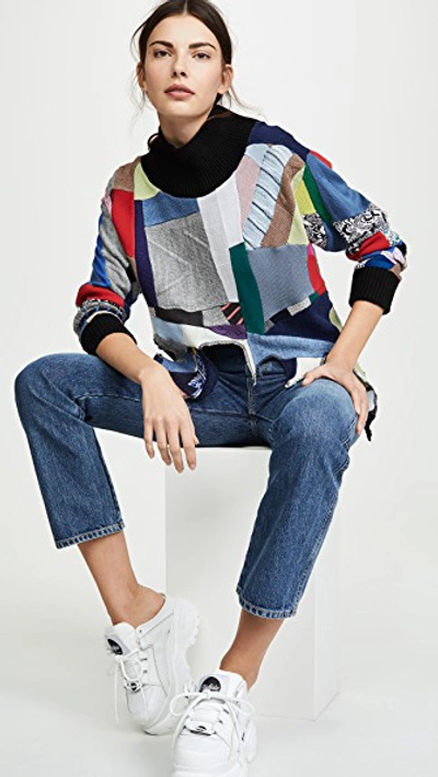 Shop Ksenia Schnaider Oversized Patchwork Sweater In Random Color