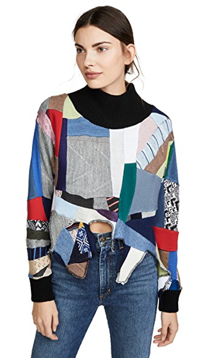 Shop Ksenia Schnaider Oversized Patchwork Sweater In Random Color