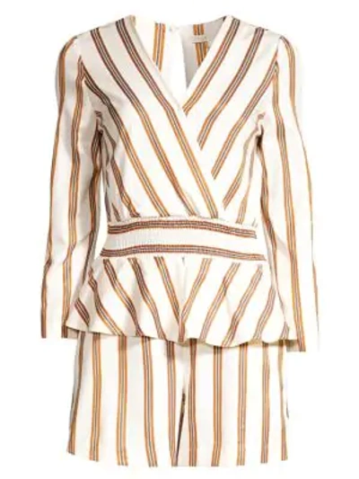 Shop Maje Striped Peplum Suit Romper