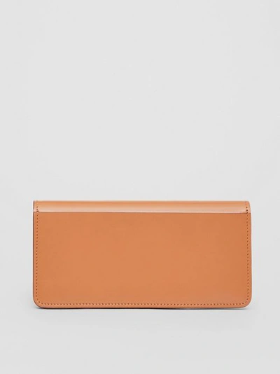 Shop Burberry Horseferry Embossed Leather Cont In Nutmeg