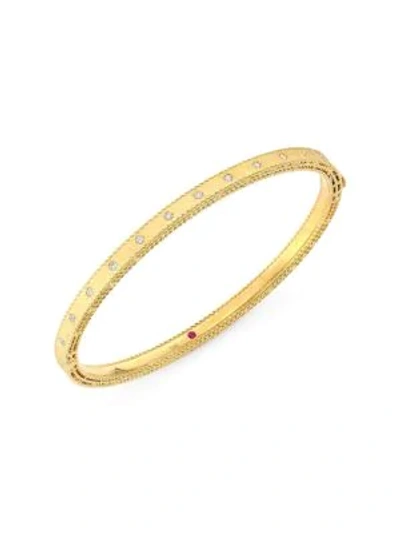 Shop Roberto Coin Princess 18k Gold & Diamond Bangle Bracelet