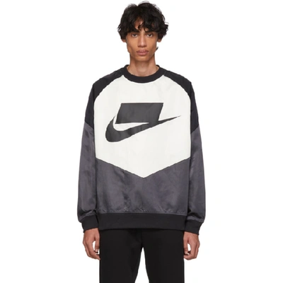 Shop Nike Black And Off-white Nsw Windrunner Sweatshirt In 060anthblk