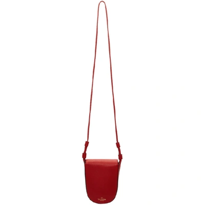 Shop Valentino Red  Garavani Small Vring Saddle Bag In Ju5 Red