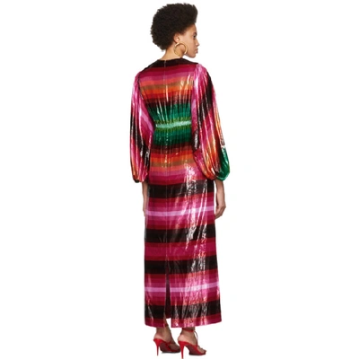 Shop Valentino Multicolor Velvet Baladera Dress In M12 Multi