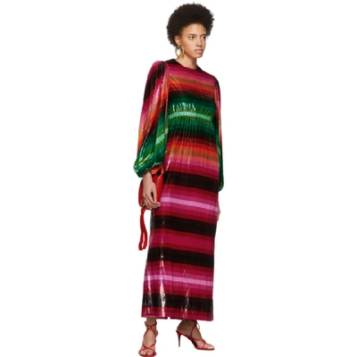 Shop Valentino Multicolor Velvet Baladera Dress In M12 Multi