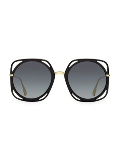 Shop Dior Women's 56mm Direction Round Sunglasses In Black