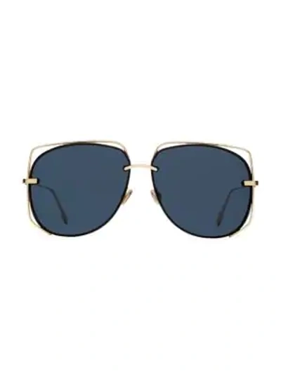 Shop Dior Women's 61mm Stellair Wire Aviator Sunglasses In Navy