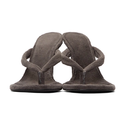 Shop Yeezy Black Wedge Thong Sandals In Core