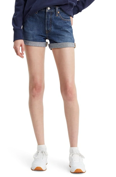 Shop Levi's 501 Long Denim Shorts In Blue Clue