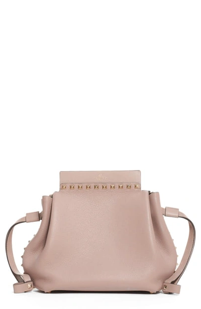 Shop Valentino Rockstud Leather Bucket Bag In Nero