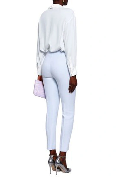 Shop Emilia Wickstead Woman Arabella Cropped Crepe Slim-leg Pants Sky Blue