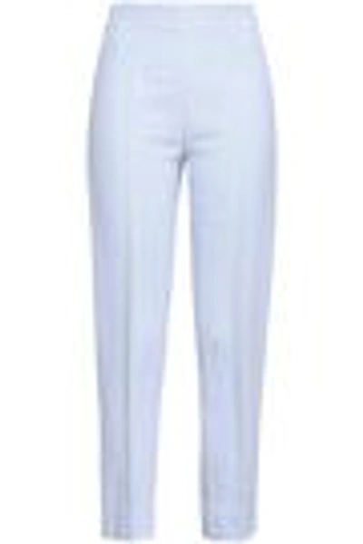 Shop Emilia Wickstead Woman Arabella Cropped Crepe Slim-leg Pants Sky Blue