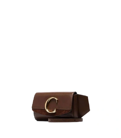 Shop Chloé The C Leather Belt Bag, Brown